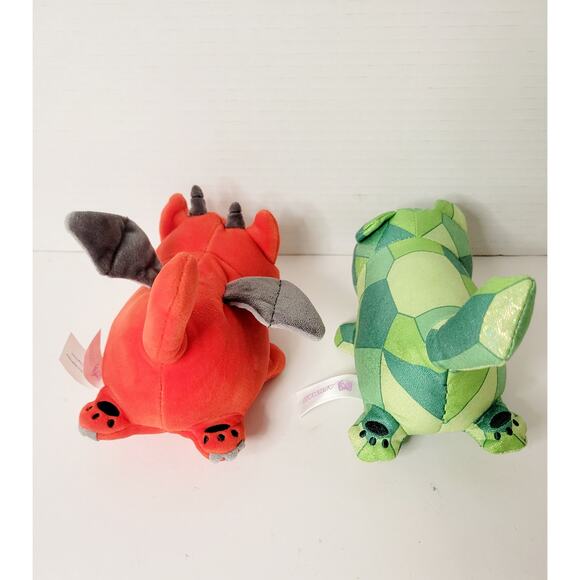 Aphmau Cat Meemeows Plush Lot (2) Red Dragon & Green Gem Turtle Toy - Picture 3 of 5